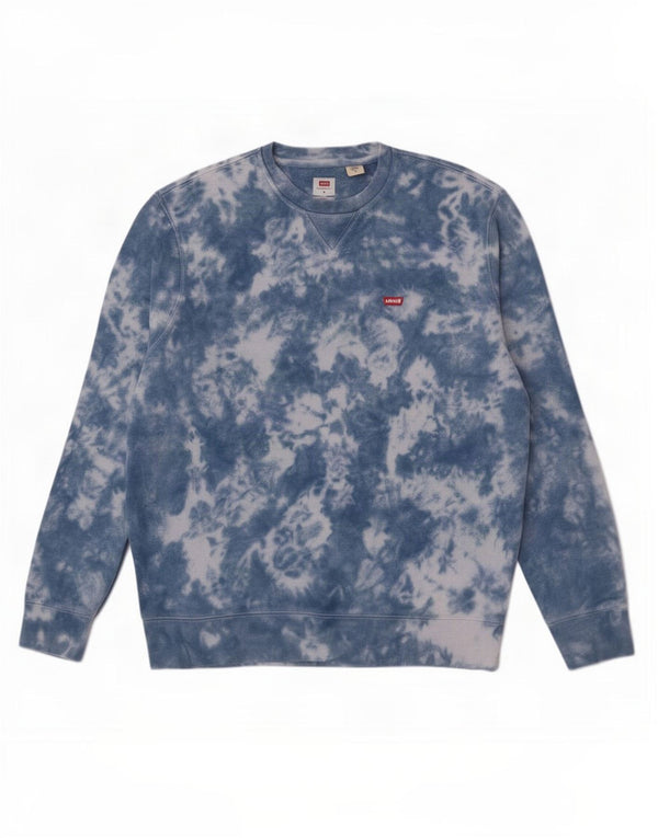Levi's Mens Standard Fit Sweatshirt Jumper Medium Blue Tie Dye Cotton