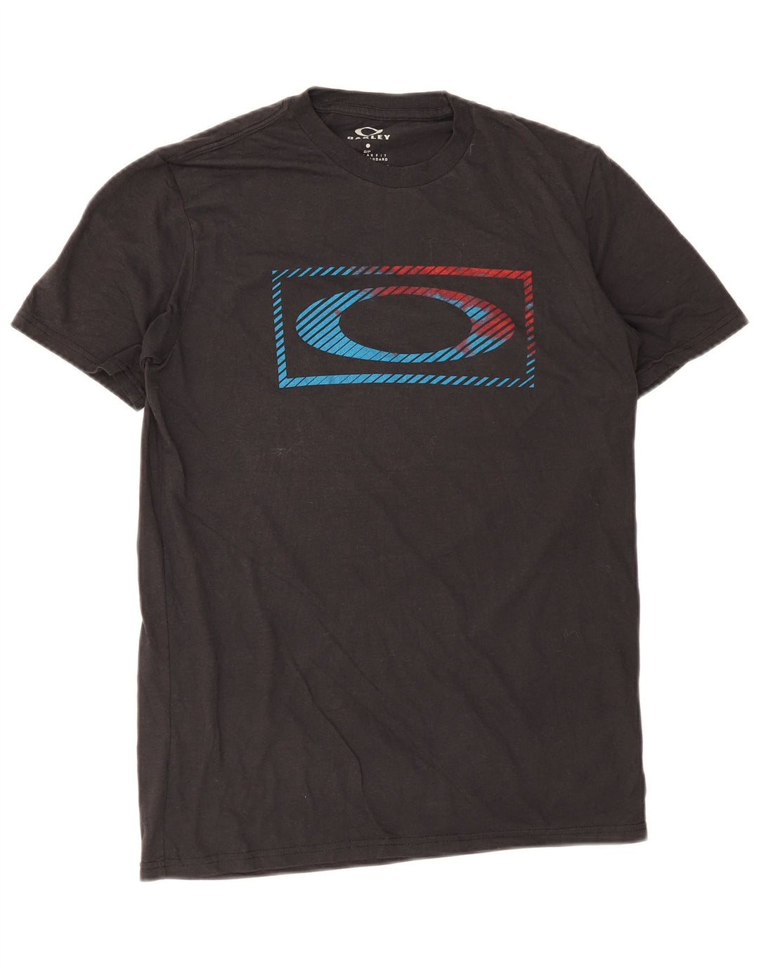 Tricou cu grafică Oakley pentru bărbați, cu croială normală, top mic negru