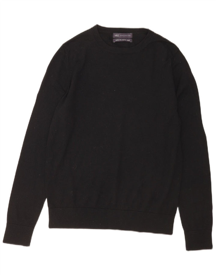 Pulover pentru femei Marks & Spencer cu decolteu triplu UK 12 Medium Negru