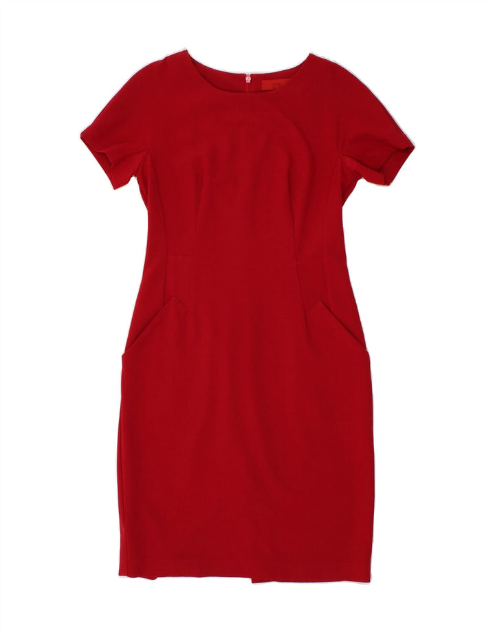 NEXT Womens Sheath Dress UK 12 Medium  Red Polyester Vintage Next and Second-Hand Next from Messina Hembry 