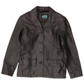 Jachetă de piele vintage pentru femei UK 12 Medium Black