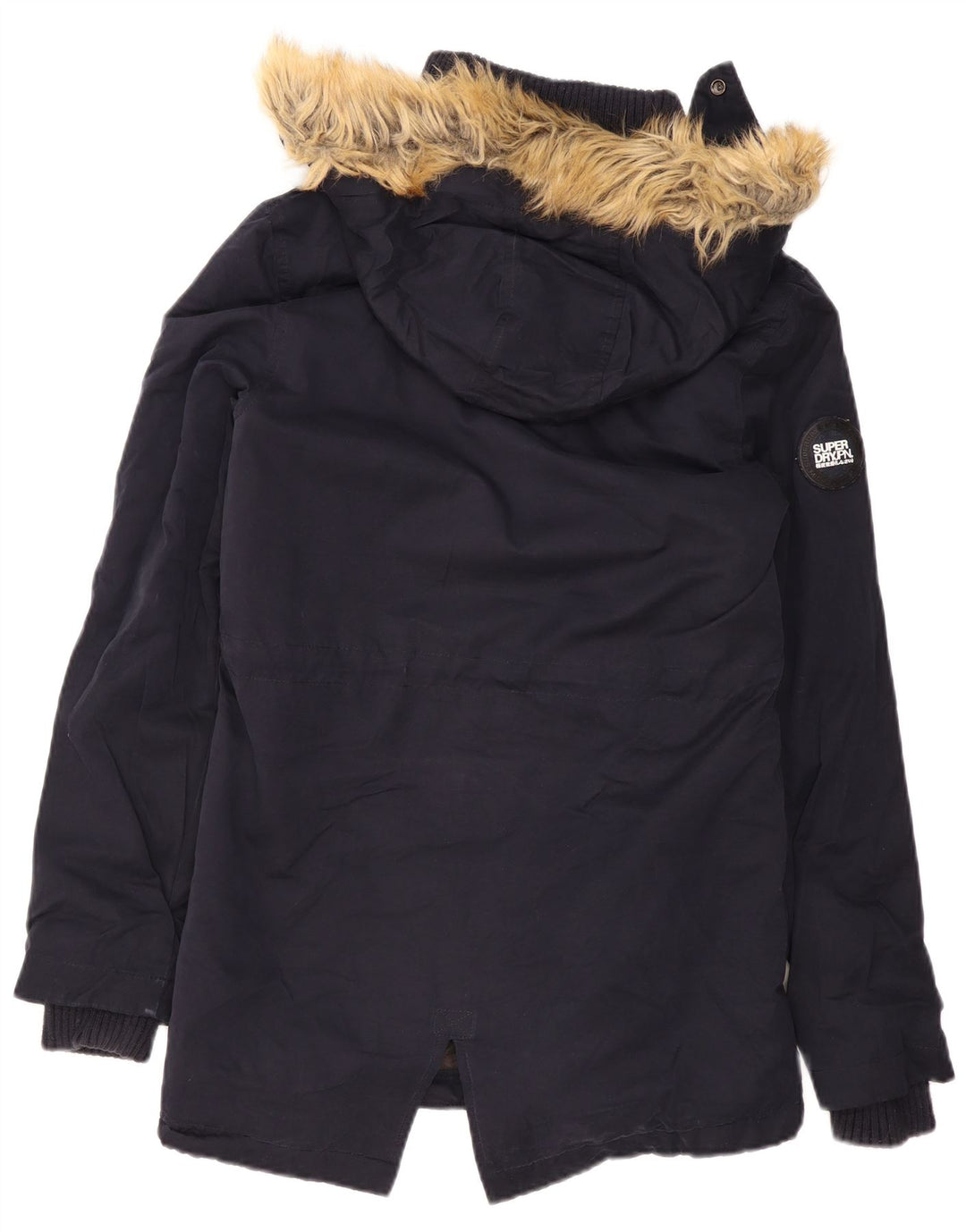 Jachetă parka Sherpa cu glugă Superdry pentru femei UK 14 Poliester mediu bleumarin