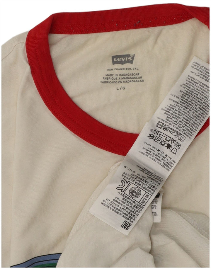 Tricou grafic pentru bărbați Levi's Top mare, alb, din bumbac color bloc