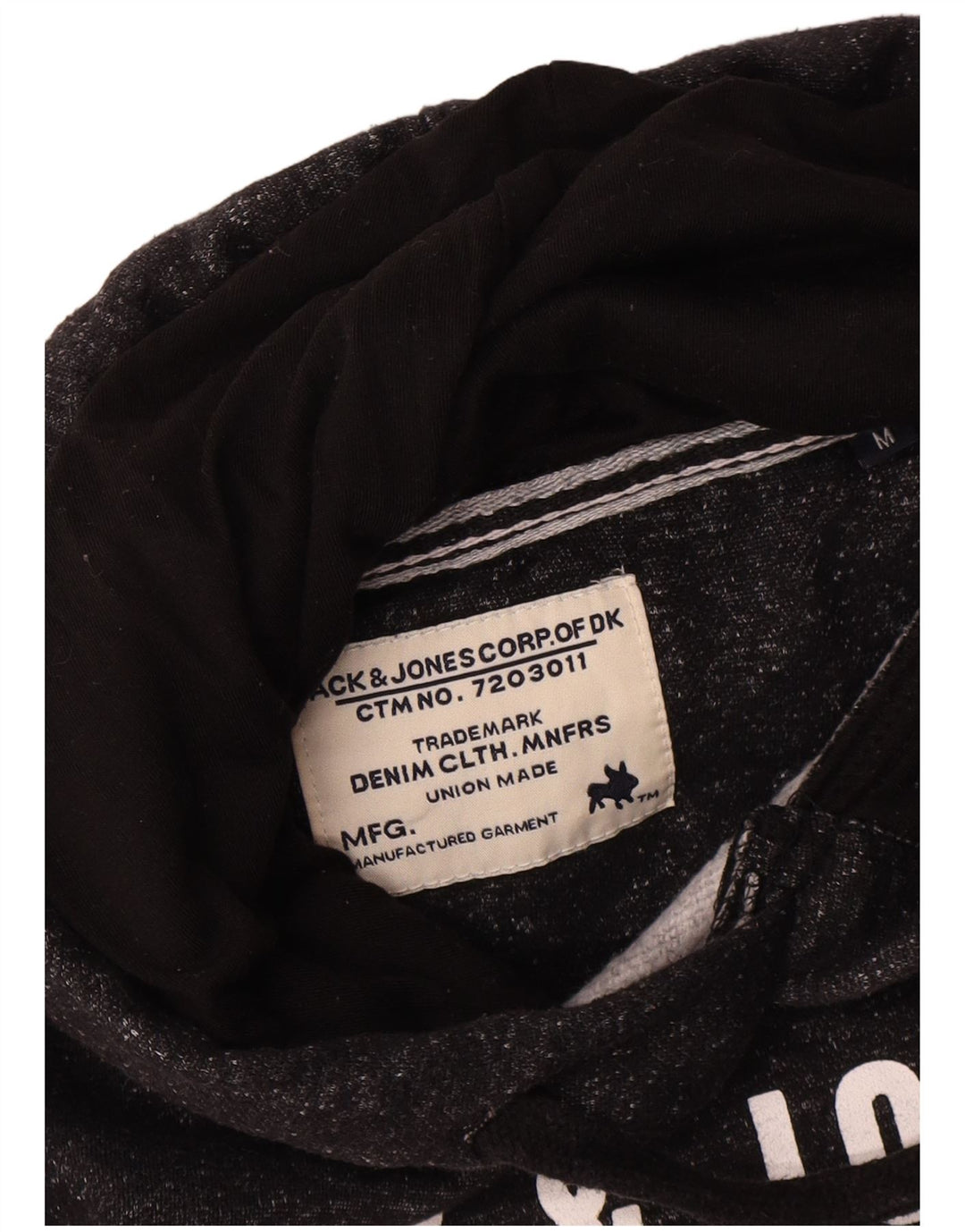 Pulover Jack & Jones pentru bărbați cu capota cu grafică, mediu negru, pete