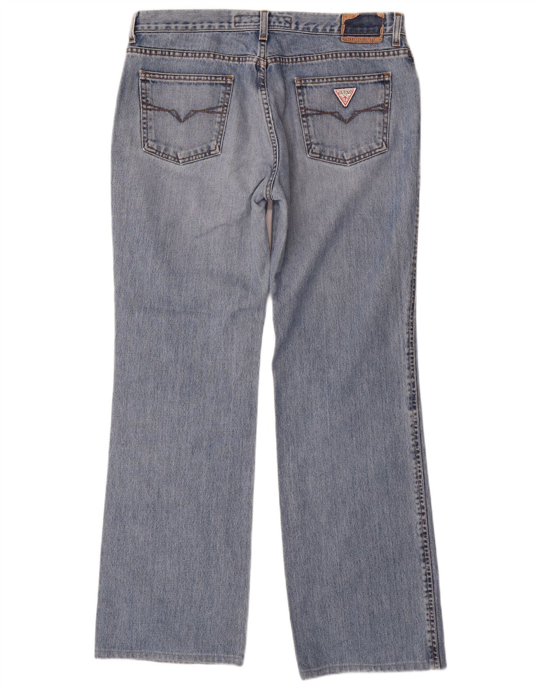 Guess Blugi Distressed Straight pentru bărbați W34 L31 Albastru