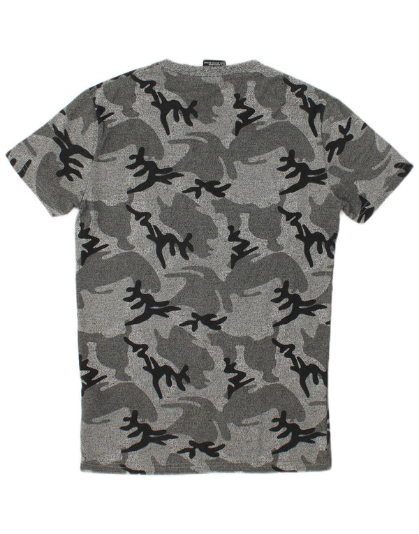 SUPERDRY tricou grafic pentru bărbați Top XS bumbac camuflaj gri