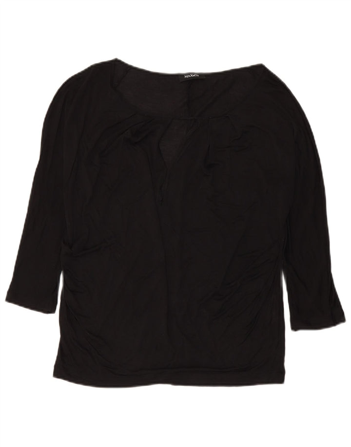 Max & Co. Top pentru femei cu mâneci 3/4 UK 14 Medium Black Silk