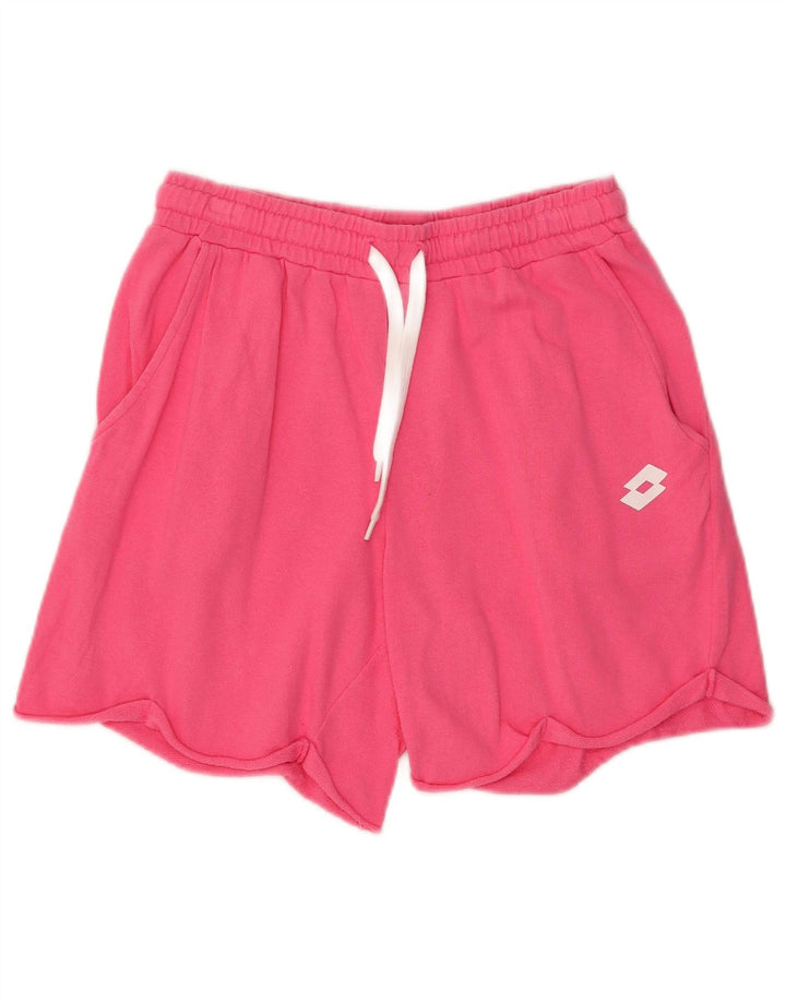 Pantaloni scurti sport pentru femei Lotto UK 12, bumbac roz mediu
