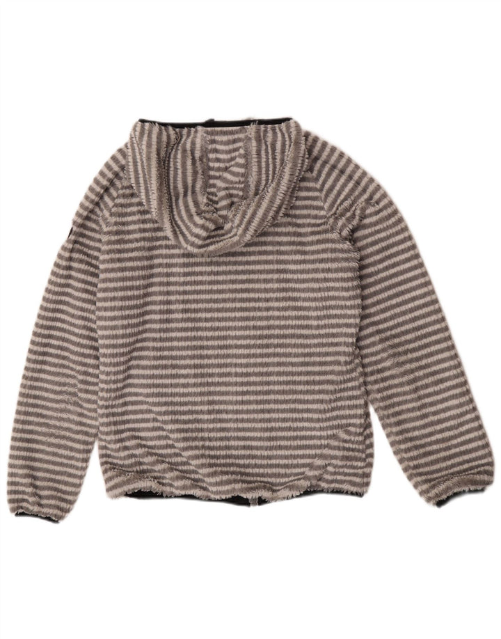 Jachetă fleece cu glugă pentru femei Mistral UK 14 Medium Gri Poliester cu dungi