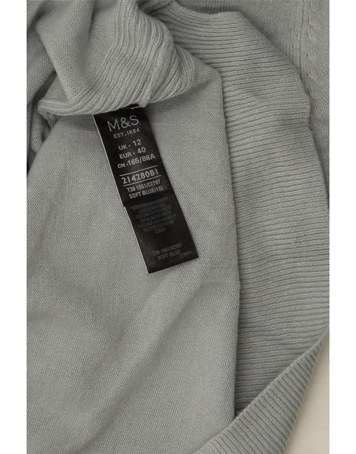 Pulover pentru femei Marks & Spencer cu decolteu triplu UK 12 Medium Blue Acrylic