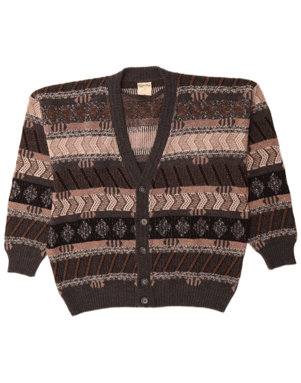 Angelo Litrico Pulover Cardigan Bărbați Mediu Multicolor Geometric Lână