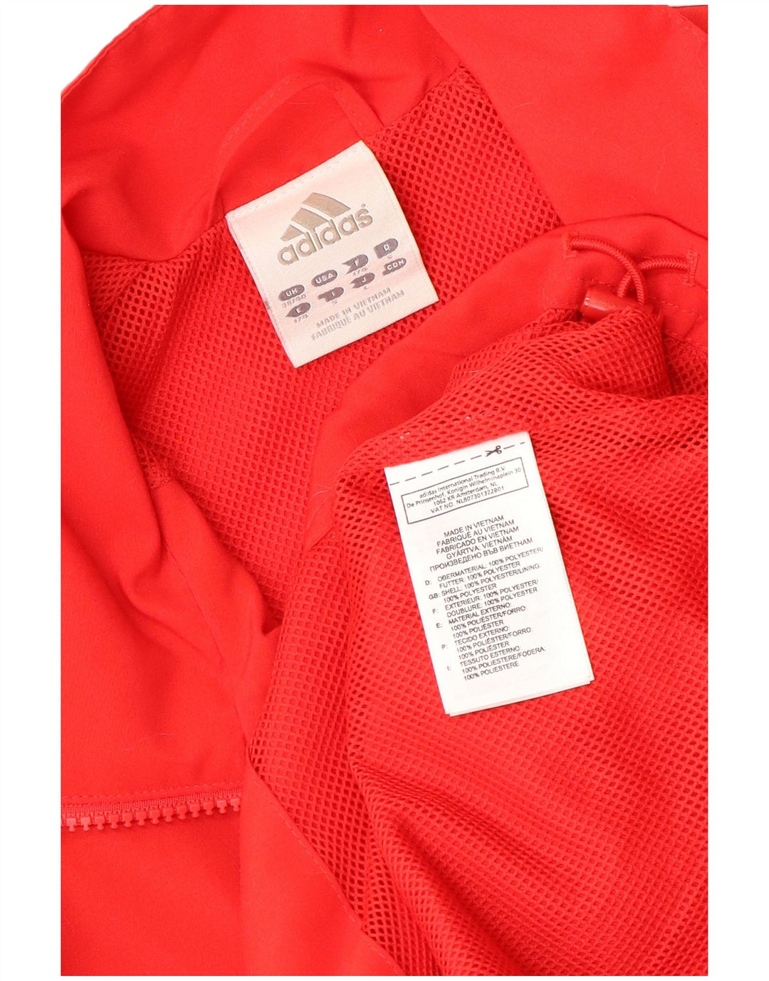 Jachetă de trening pentru bărbați ADIDAS Marea Britanie 38/40 Poliester Colorblock Roșu Mediu