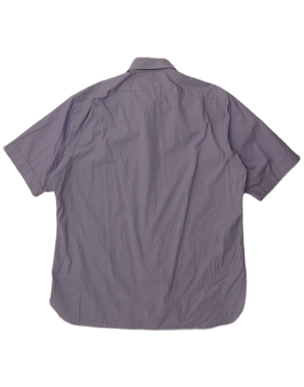 Cămașă cu mânecă scurtă Polo Ralph Lauren pentru bărbați, mărimea 44 17 1/2 XL, cu dungi albastre