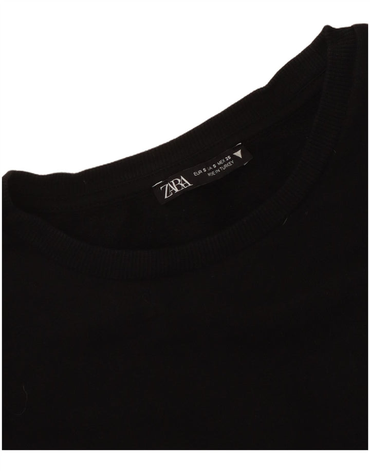 Top femeie Zara cu mânecă lungă UK 8 Small Negru