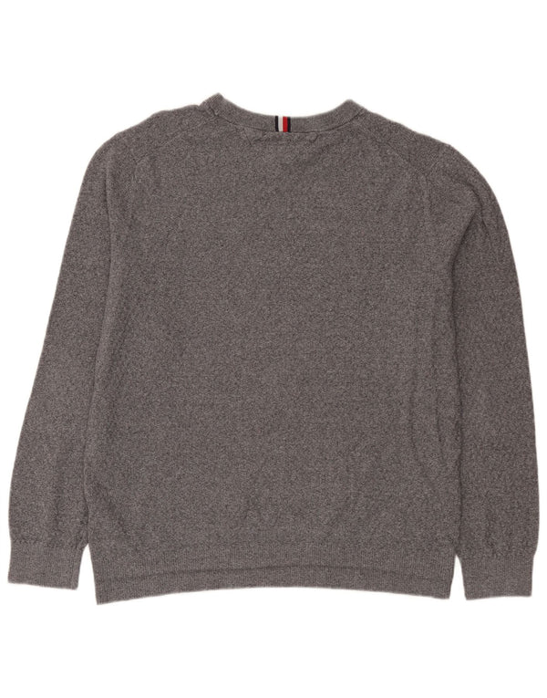 Pulover Tommy Hilfiger pentru bărbați, cu gât crew, bumbac gri 3XL