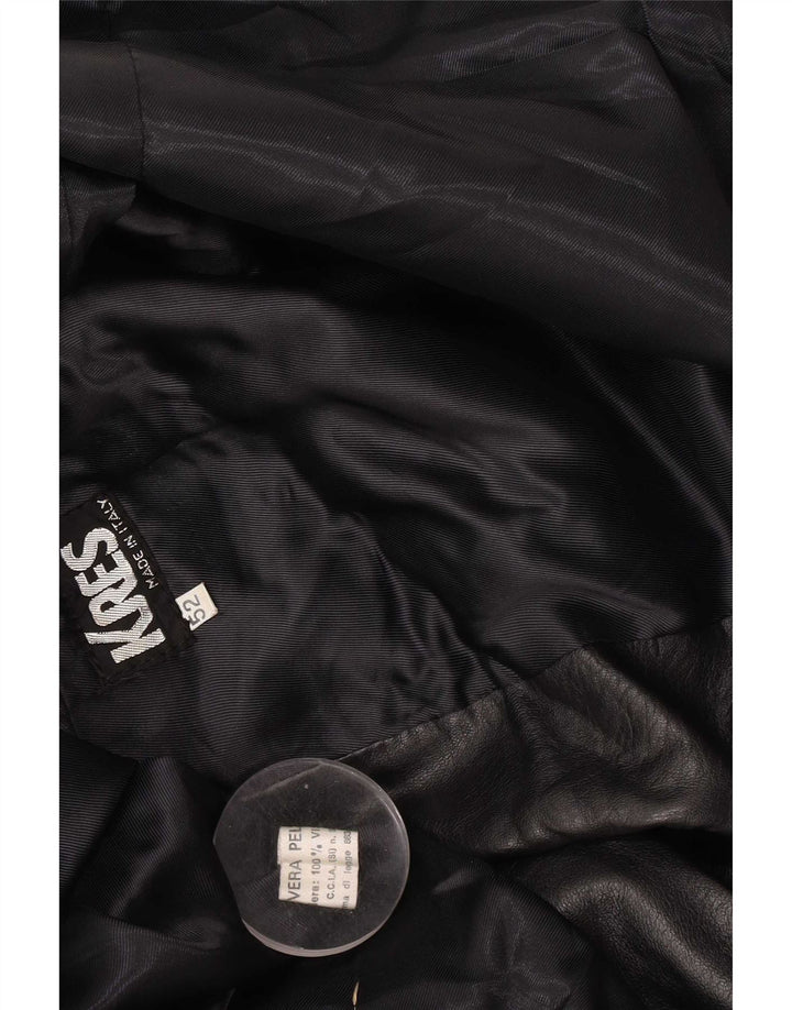 Jachetă vintage pentru bărbați din piele cu 2 nasturi IT 52 XL negru