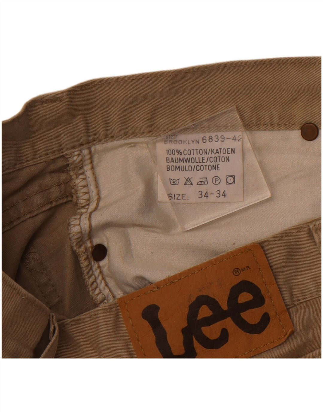 Pantaloni casual conici pentru bărbați Lee L34 L34 bumbac bej