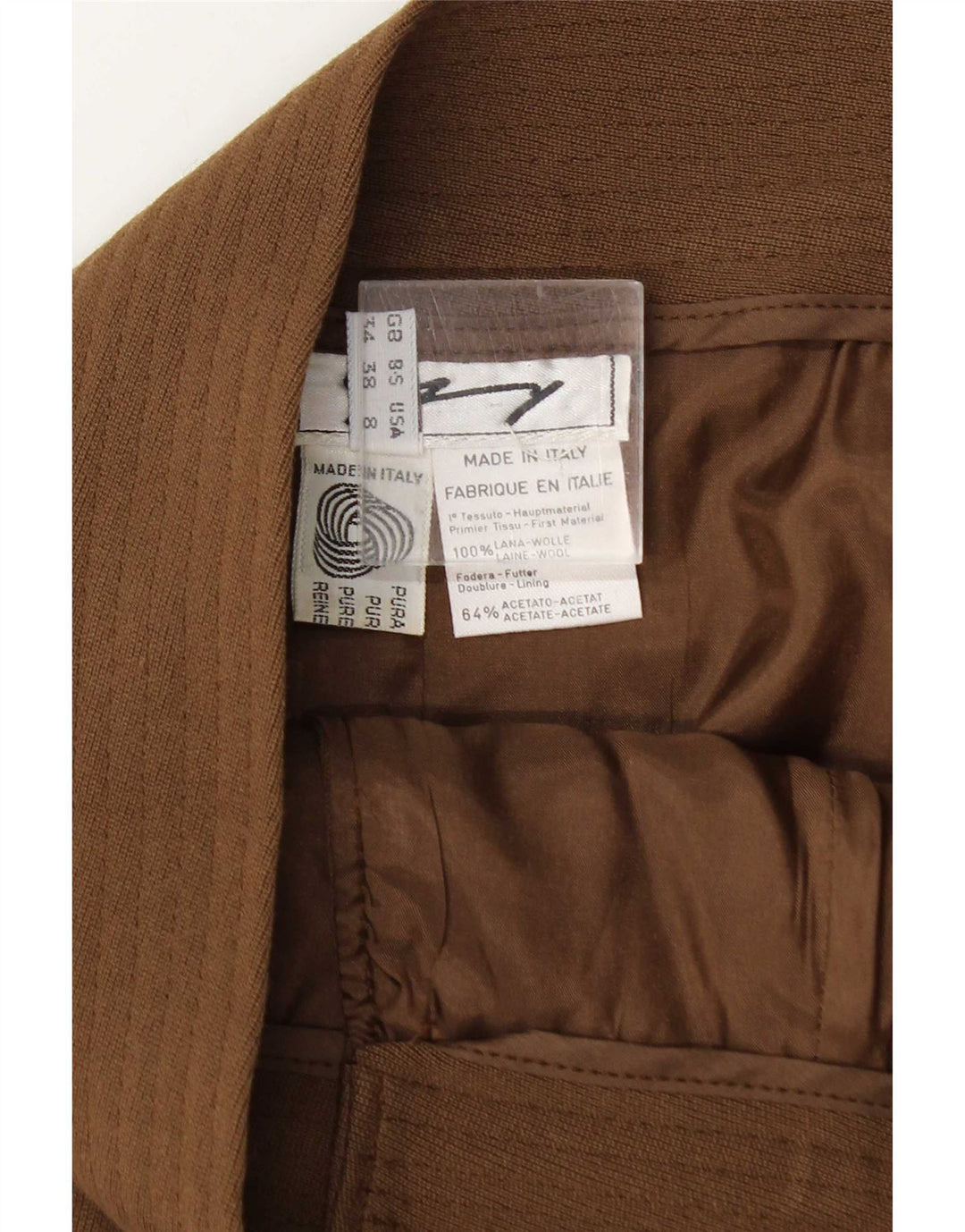 Fusta Wrap Vintage pentru femei US 8 Medium W25 Brown Wool