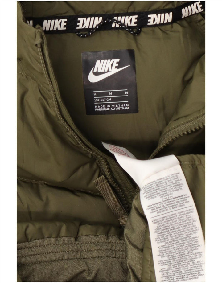 Jachetă căptușită cu glugă Nike pentru băieți 10-11 ani Poliester kaki mediu