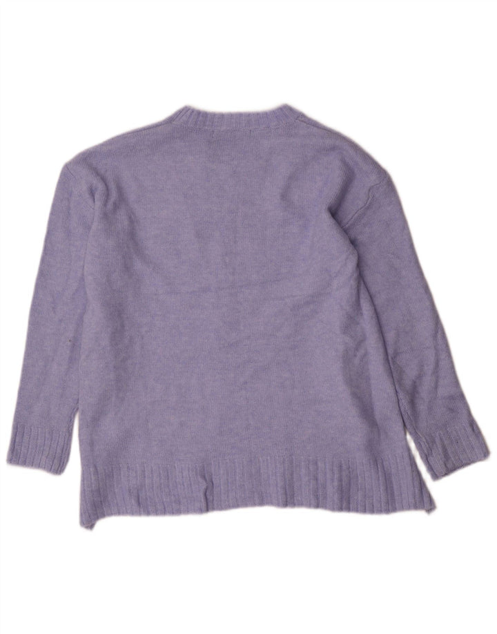 Pulover pentru femei Marks & Spencer cu decolteu triplu UK 14 Medium Blue Acrylic