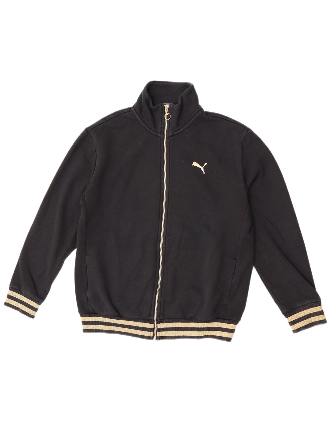 Jachetă de trening Puma pentru femei UK 14, bumbac mediu negru