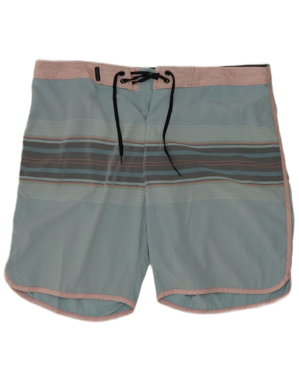 Pantaloni scurți de înot Hurley pentru bărbați, poliester cu dungi mari, albastre