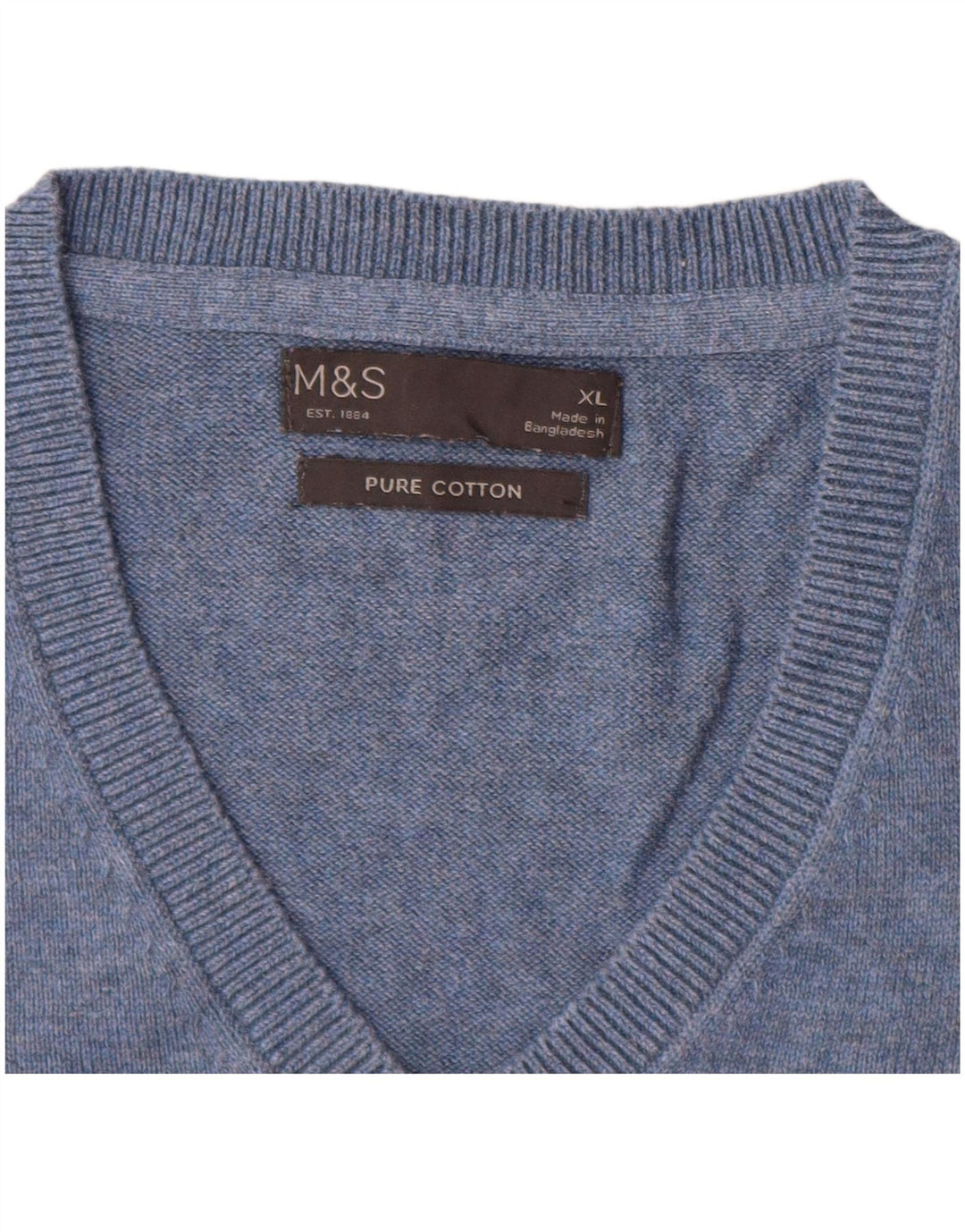 Marks & Spencer Mens Vest Tank Top XL Blue Bumbac