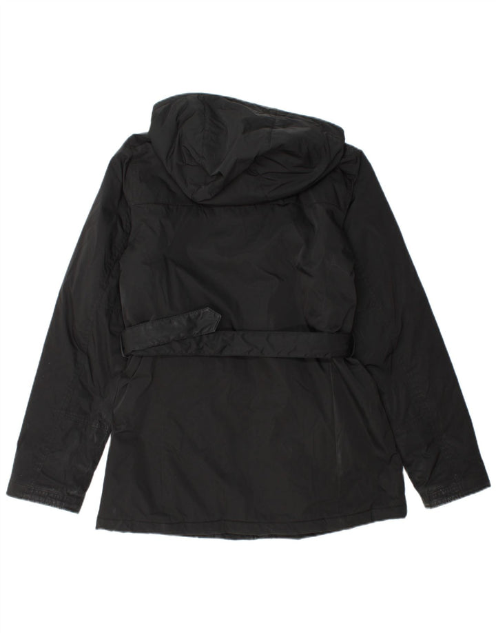 Jachetă Woolrich pentru femei, cu glugă, poliester negru, UK 14