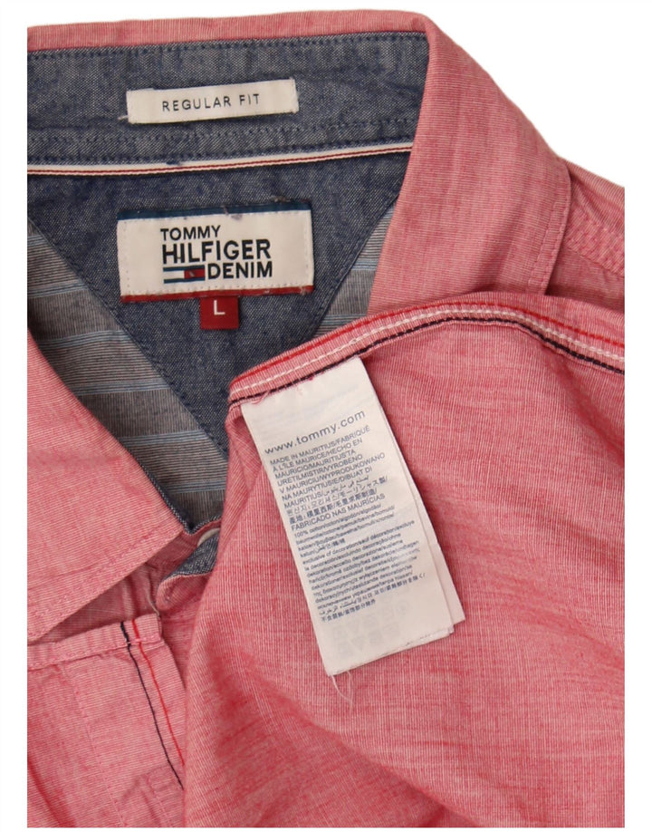 Cămașă pentru bărbați Tommy Hilfiger, cu tăiere obișnuită, mare, roz, bumbac