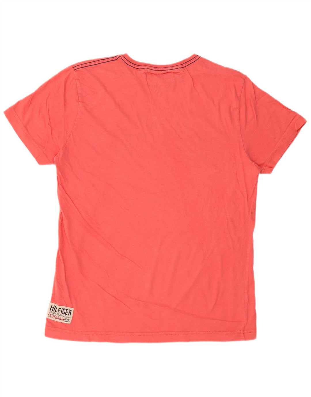 TOMMY HILFIGER Tricou grafic pentru bărbați Top din bumbac roz mediu