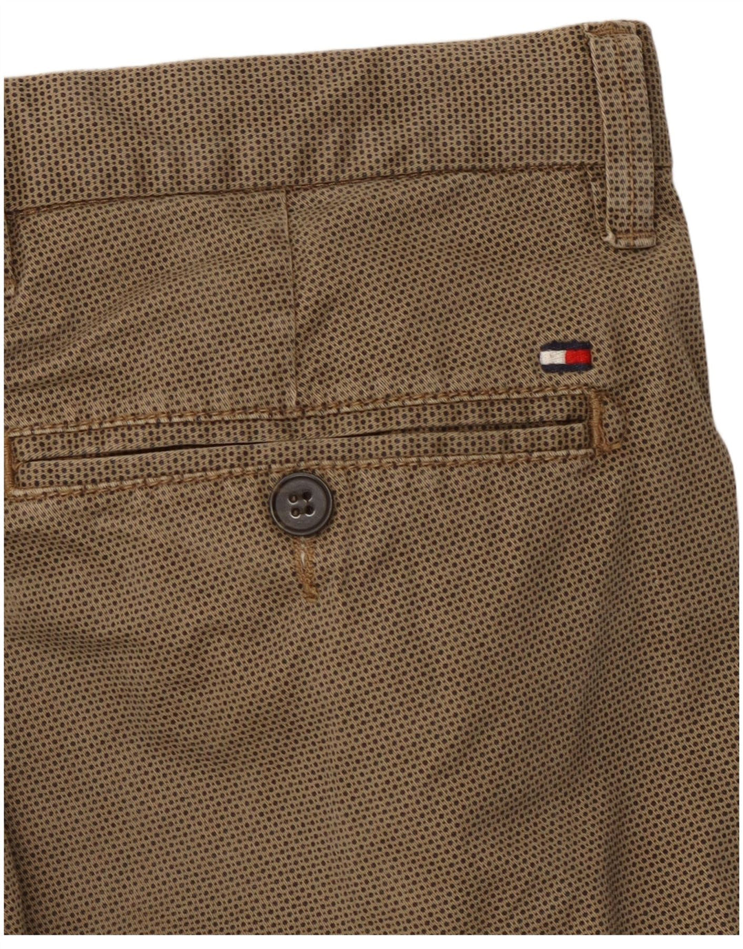TOMMY HILFIGER Pantaloni chino drepți pentru bărbați W34 L29 bumbac cu pete maro