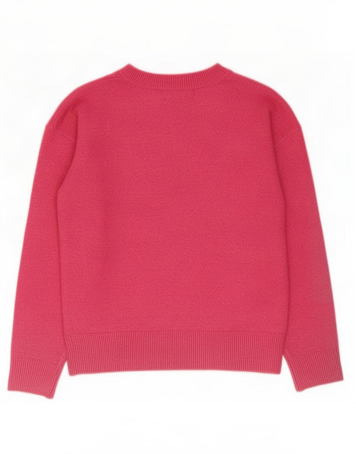 Pulover cu decolteu în V pentru femei Marks & Spencer UK 10 Poliester roz mic