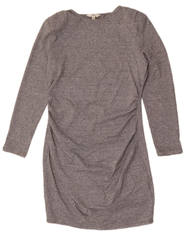Rochie cu mânecă lungă pentru femei Marks & Spencer UK 14 Medium Gri Pete