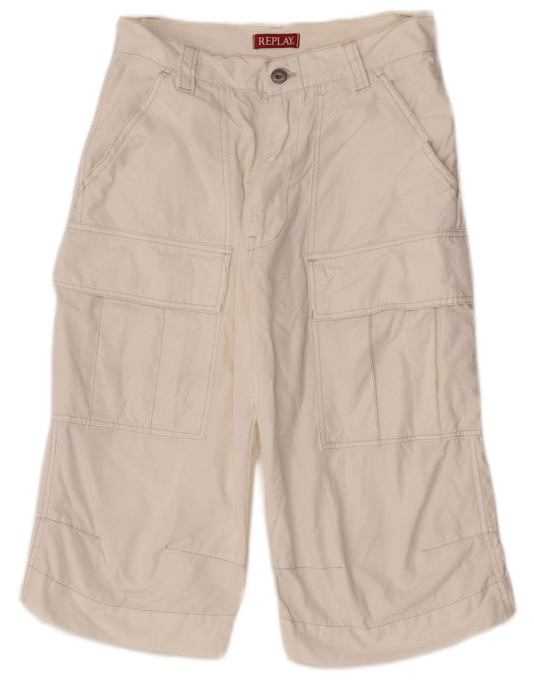 Pantaloni scurti cargo pentru bărbați Replay W28 Small White