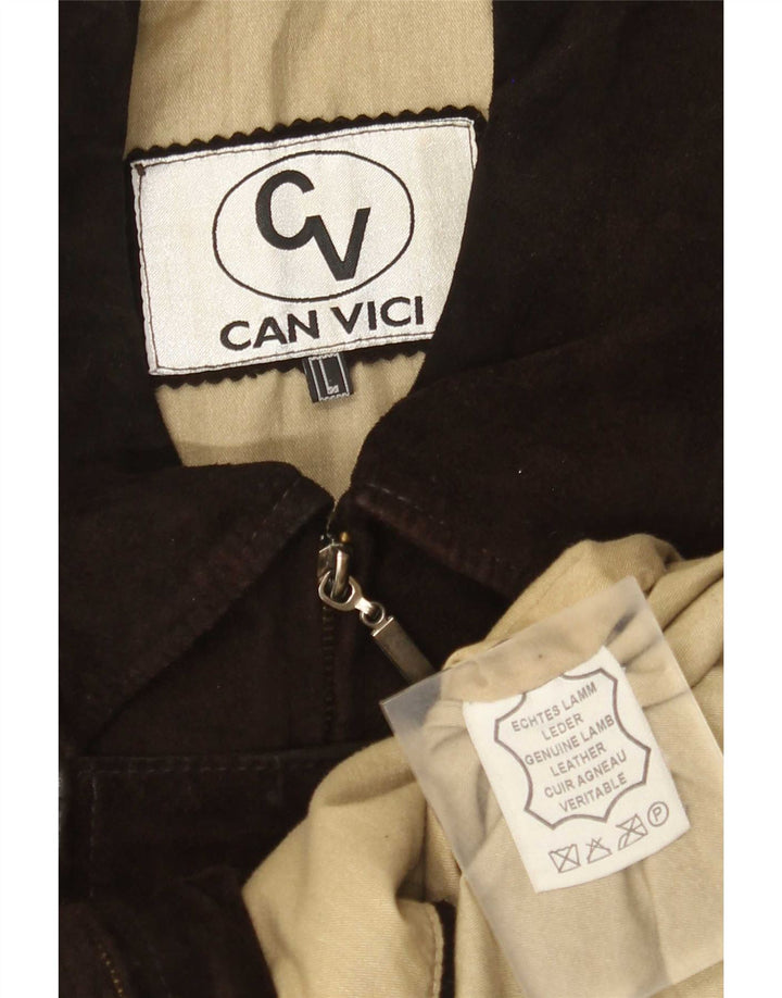 Bomber vintage pentru bărbați din piele intoarsa UK 40 mare, maro, din piele