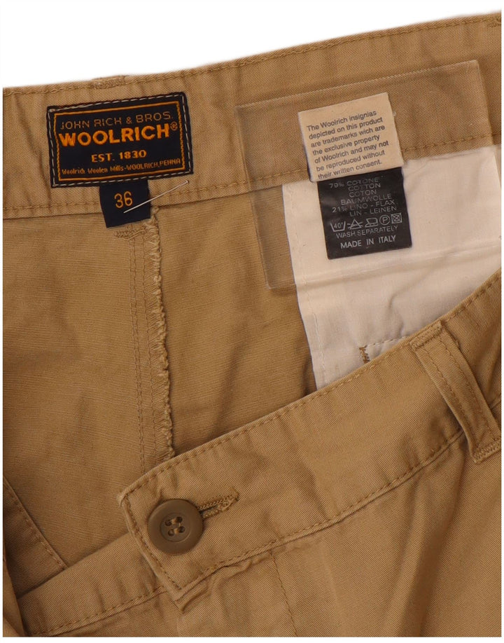 WOOLRICH Pantaloni chino drepți pentru bărbați W36 L28 bumbac bej