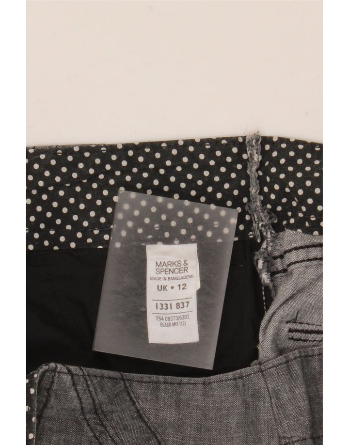 MARKS & SPENCER Pantaloni scurti chino pentru femei UK 12 Medium W30 Bumbac negru