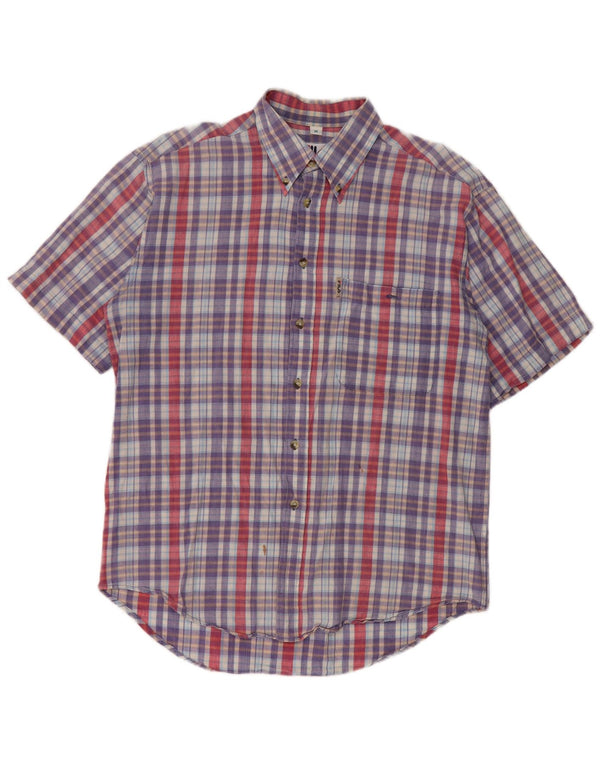 Fila Mens Short Sleeve Shirt Medium Multicoloured Check Cotton