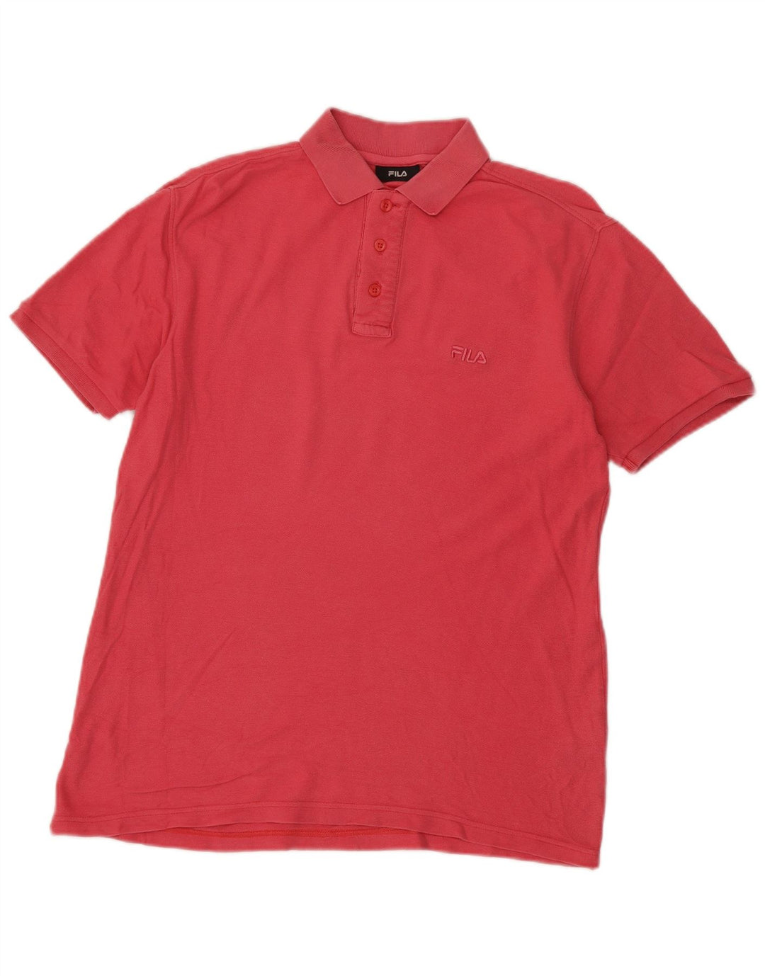 Tricou polo pentru bărbați FILA, bumbac, roz mic