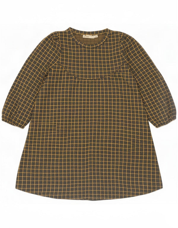 Rochie A-Line Oasis pentru femei cu mâneci 3/4 supradimensionate UK 10 Small Yellow Check