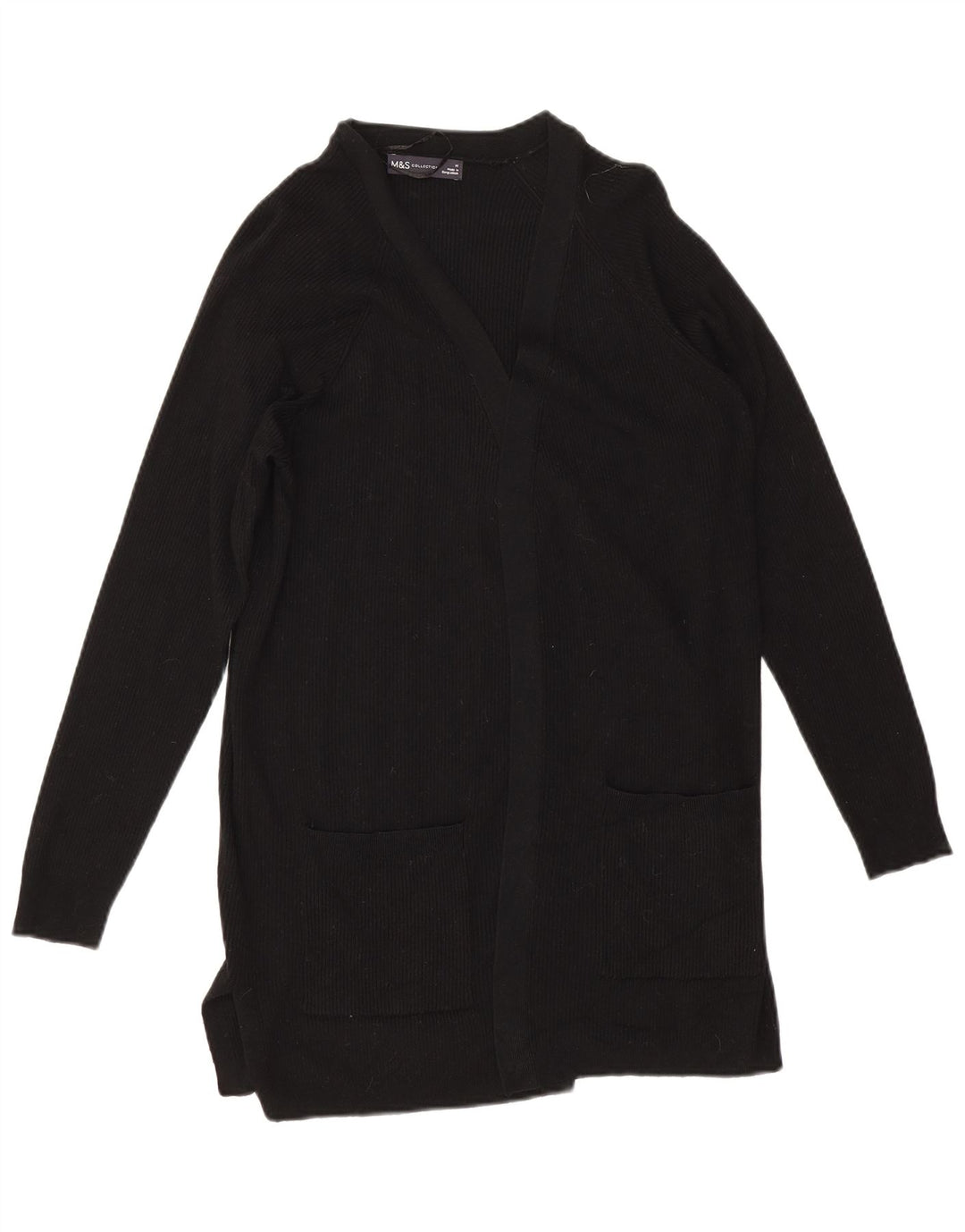 Pulover cardigan deschis pentru femei Marks & Spencer UK 14 Medium Black Viscose