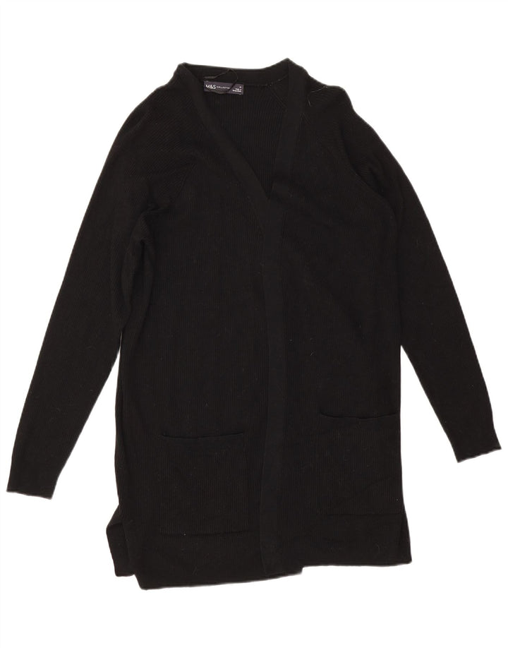 Pulover cardigan deschis pentru femei Marks & Spencer UK 14 Medium Black Viscose
