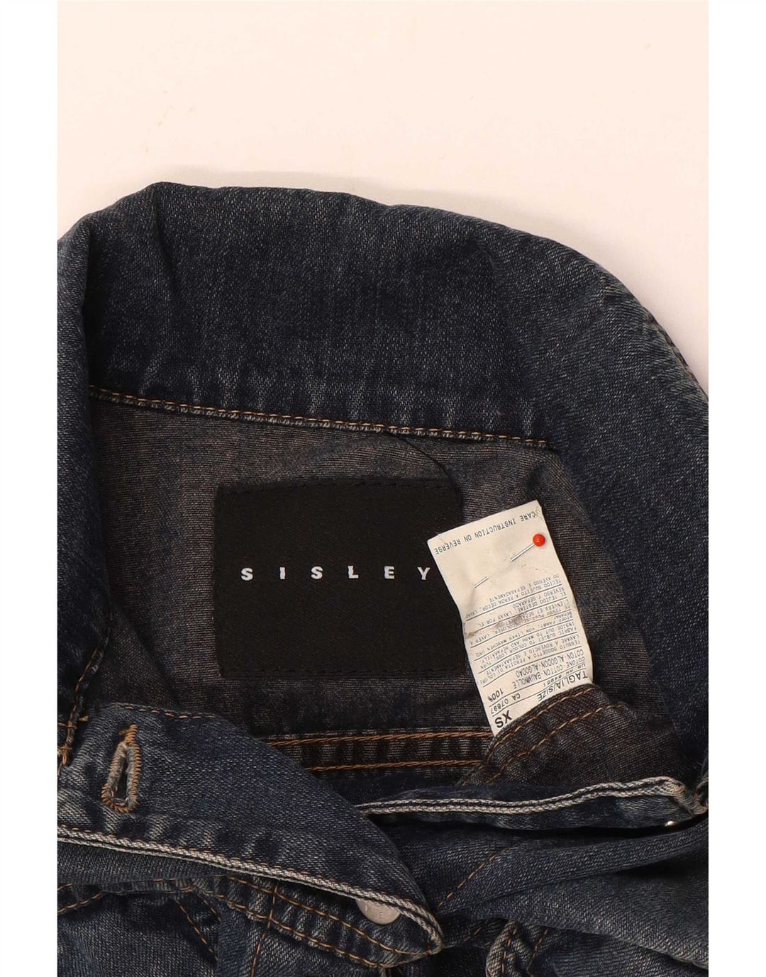 Jachetă de blugi pentru femei Sisley UK 6 XS Bumbac albastru