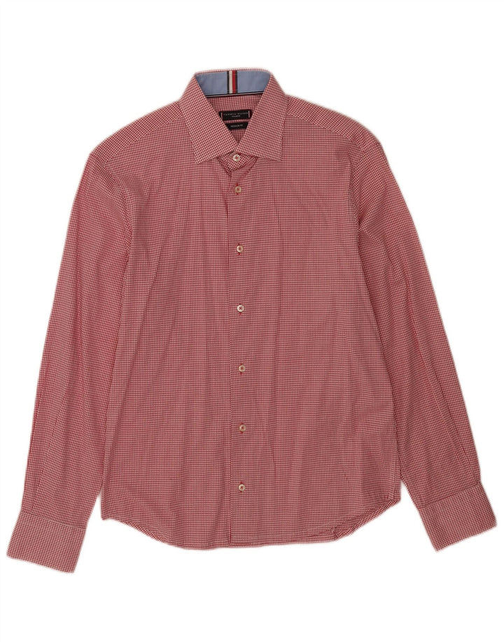 Cămașă pentru bărbați Tommy Hilfiger, cu o formă regulată, Mărimea 38 15 Medium Red Gingham