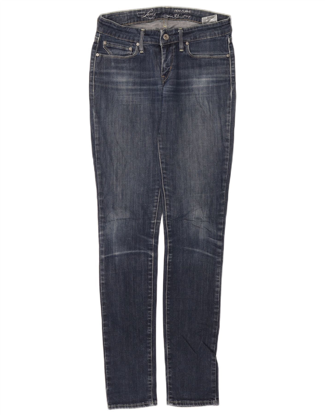 Blugi skinny de damă LEVI'S Demi Curve W27 L32 bumbac bleumarin