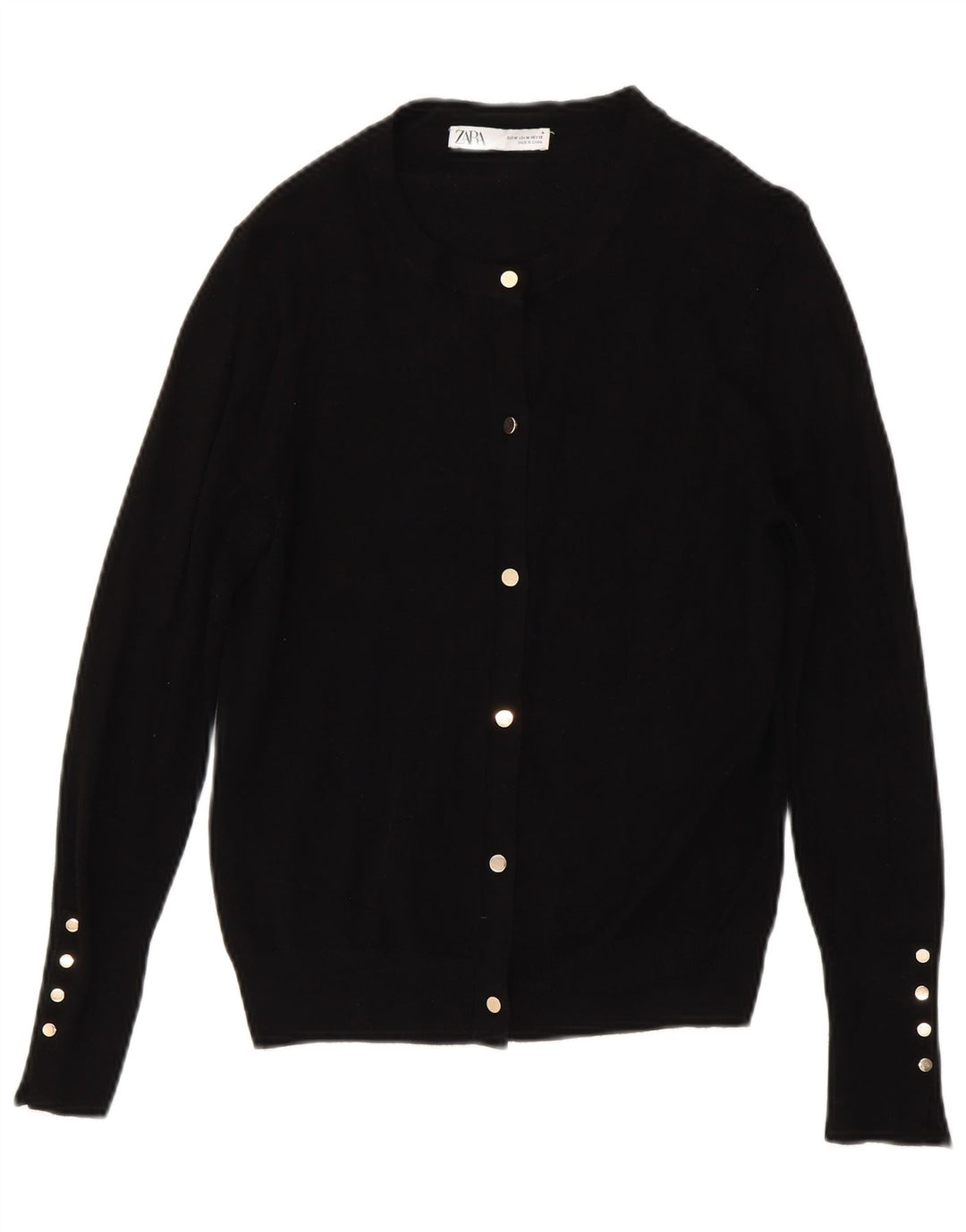 Pulover cardigan pentru femei Zara UK 12 Medium Black Viscose