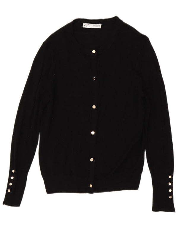 Pulover cardigan pentru femei Zara UK 12 Medium Black Viscose