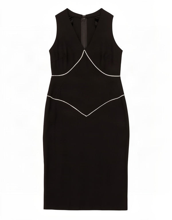 Rochie teacă fără mâneci vintage pentru femei UK 4 XS Negru