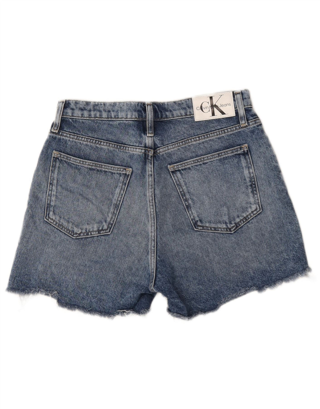 Pantaloni caldi Calvin Klein Denim Distressed Hot Pants W28 Bumbac albastru mediu