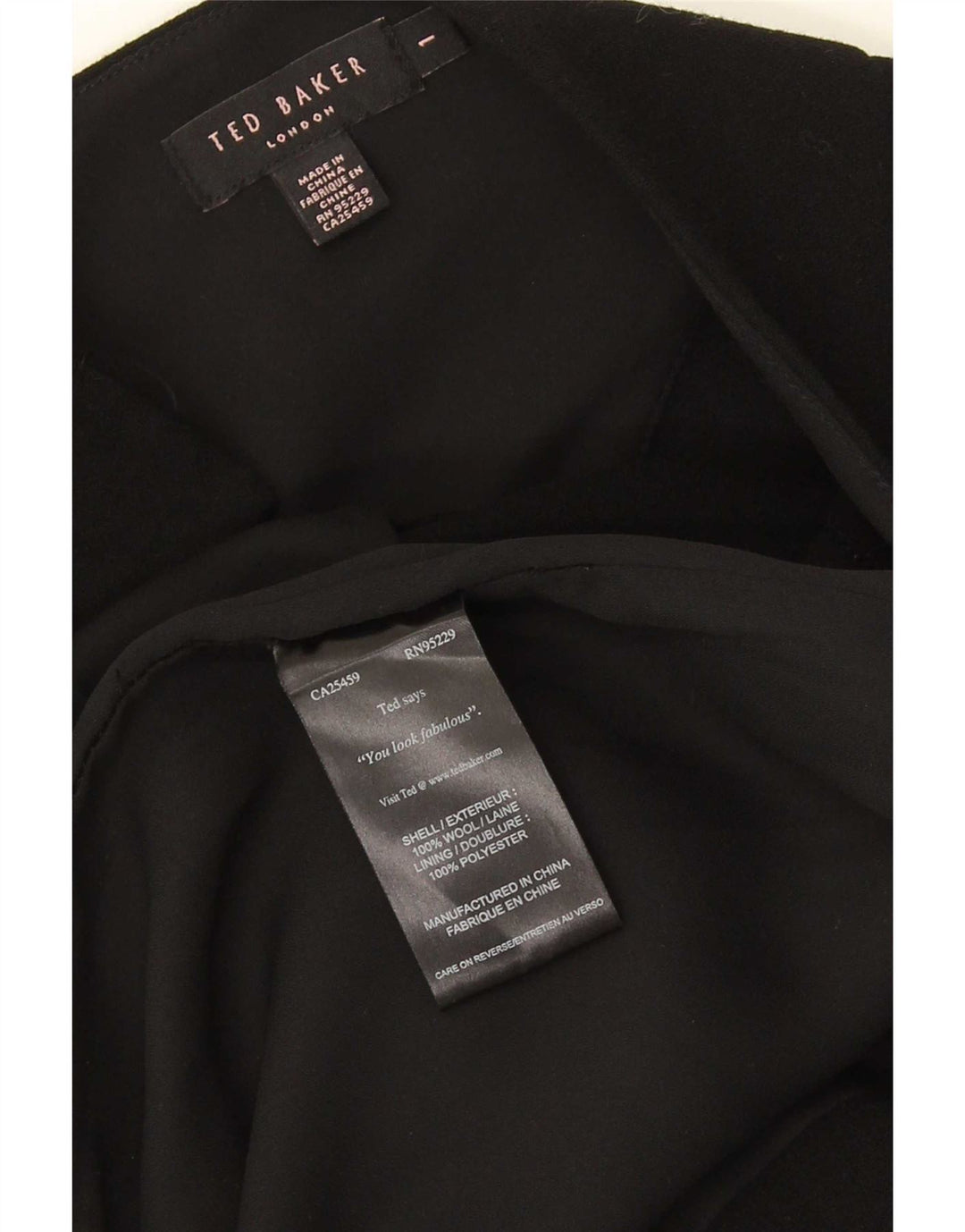 Rochie Ted Baker pentru damă, modelată, mărimea 1 XS, lână neagră